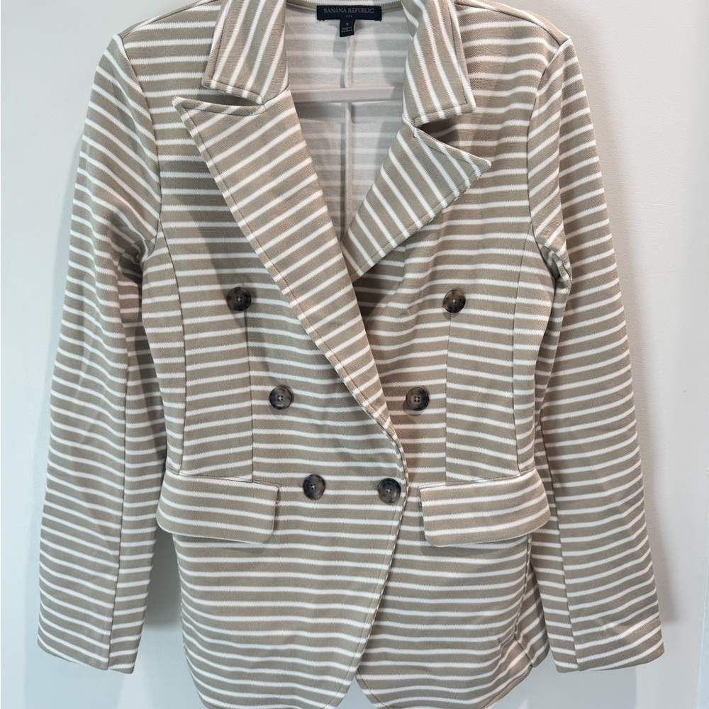 Banana Republic Beige Striped Blazer